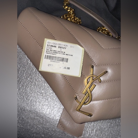 YSL taupe quilted medium loulou bag - Picture 12 of 13
